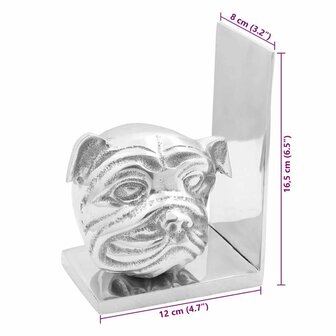 Boekensteunen 2 pcs Zilver 8 x 12 x 16,5 cm Aluminium 9