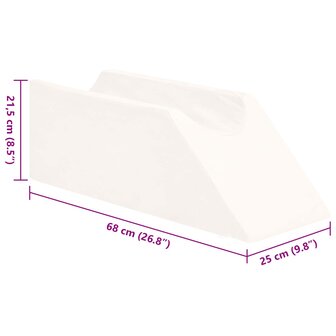 Beenkussen Effen Wit 68 x 25 x 21,5 cm PU Schuim 9