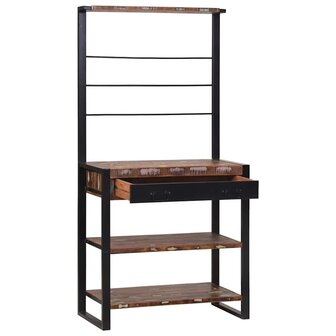Keukenrek Multikleur en Zwart 80 x 40 x 160 cm 2