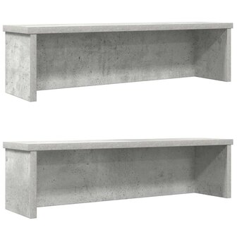 Keukenrekken stapelbaar 2 st 50x15x16 cm betongrijs 1