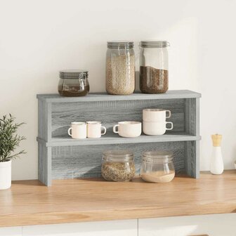 Keukenrekken stapelbaar 2 st 50x15x16 cm grijs sonoma eiken 2