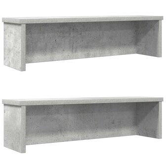 Keukenrekken stapelbaar 2 st 60x15x16 cm betongrijs 1
