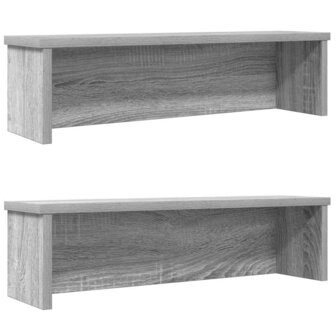 Keukenrekken stapelbaar 2 st 60x15x16 cm grijs sonoma eiken 1