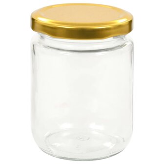 Jampotten met goudkleurige deksels 48 st 230 ml glas 4