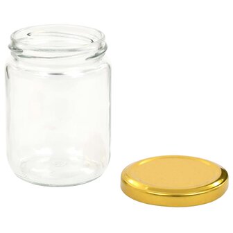 Jampotten met goudkleurige deksels 48 st 230 ml glas 5