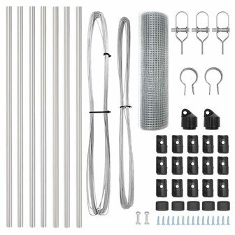 Afrasteringspaal Zilver 10 x 0,4 m (16 x 16 mm gaas) Staal 6