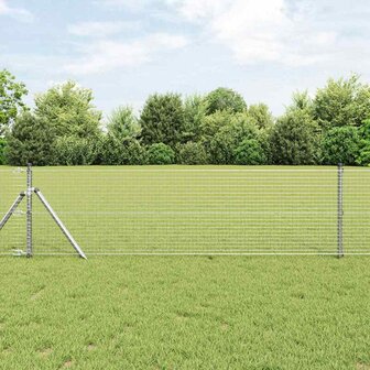 Afrasteringspaal Zilver 10 x 0,4 m (25 x 25 mm gaas) Staal 1