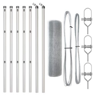 Afrasteringspaal Zilver 10 x 0,4 m (25 x 25 mm gaas) Staal 5