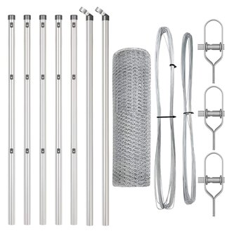 Afrasteringspaal Zilver 10 x 0,4 m (25 mm gaas) Staal 2
