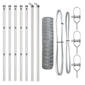Afrasteringspaal Zilver 10 x 0,4 m (36 mm gaas) Staal 2
