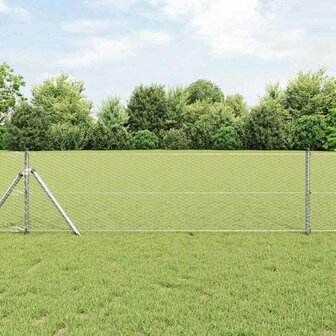 Afrasteringspaal Zilver 10 x 0,6 m (25 mm gaas) Staal 1