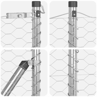 Afrasteringspaal Zilver 10 x 0,6 m (36 mm gaas) Staal 8