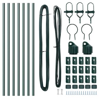 Afrasteringspaal 7 pcs Groen Staal 5