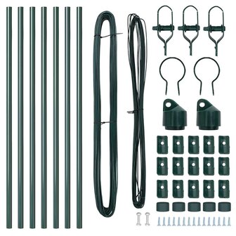 Afrasteringspaal 7 pcs Groen Staal 5
