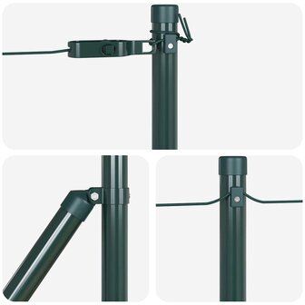 Afrasteringspaal 7 pcs Groen Staal 6