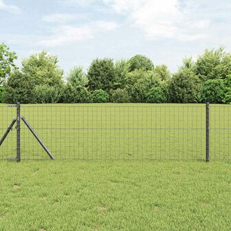 Afrasteringspaal 7 pcs Grijs Staal 1