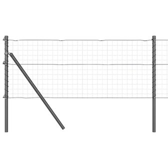 Afrasteringspaal 7 pcs Grijs Staal 2