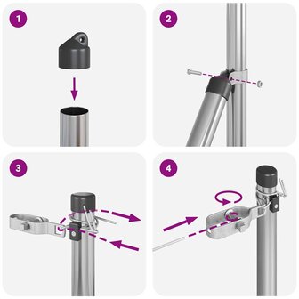 Afrasteringspaal 7 pcs Zilver Staal 8