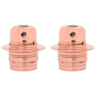 Lampfitting 2 stuks ros&eacute;goud E27 2