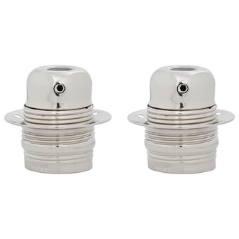 Lampfitting 2 stuks nikkel satijn E27 2