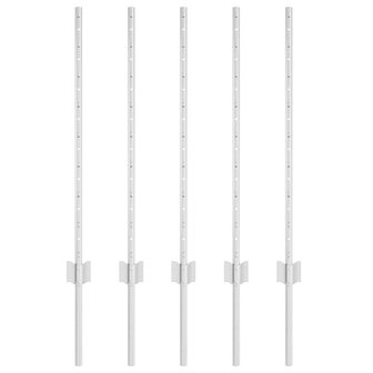 Afrasteringspaal 5 pcs Zilver 80 cm Staal 2