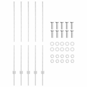 Afrasteringspaal 5 pcs Zilver 140 cm Staal 5