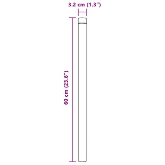Afrasteringspaal 2 pcs Groen 60 cm Poedergecoat staal 6