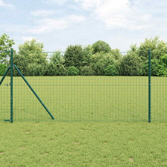 Afrasteringspaal 2 pcs Groen Poedergecoat staal 1