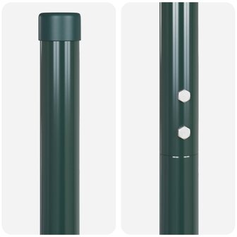 Afrasteringspaal 2 pcs Groen Poedergecoat staal 4