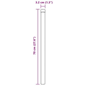 Afrasteringspaal 2 pcs Grijs 70 cm Poedergecoat staal 6