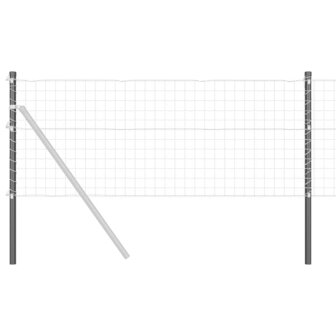 Afrasteringspaal 2 pcs Grijs 80 cm Poedergecoat staal 2