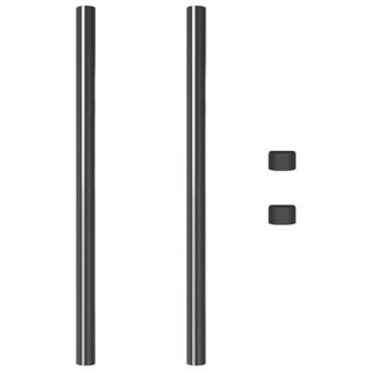 Afrasteringspaal 2 pcs Grijs 80 cm Poedergecoat staal 5