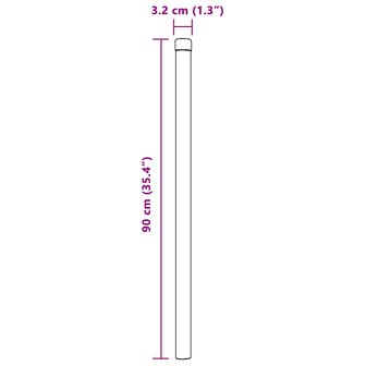Afrasteringspaal 2 pcs Grijs 90 cm Poedergecoat staal 6