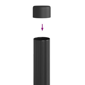 Afrasteringspaal 2 pcs Grijs 100 cm Poedergecoat staal 5