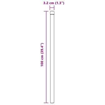 Afrasteringspaal 12 pcs Grijs 100 cm Poedergecoat staal 6
