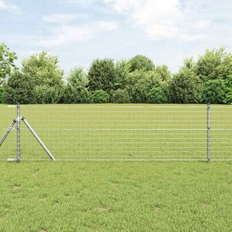 Afrasteringspaal 12 pcs Zilver 60 cm Poedergecoat staal 1