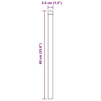 Afrasteringspaal 12 pcs Zilver 60 cm Poedergecoat staal 8