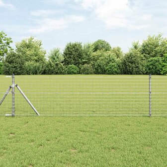 Afrasteringspaal 12 pcs Zilver 80 cm Poedergecoat staal 1