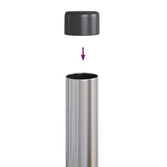 Afrasteringspaal 12 pcs Zilver 80 cm Poedergecoat staal 5