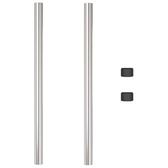 Afrasteringspaal 2 pcs Zilver 90 cm Poedergecoat staal 5