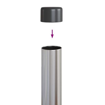 Afrasteringspaal 2 pcs Zilver 90 cm Poedergecoat staal 7