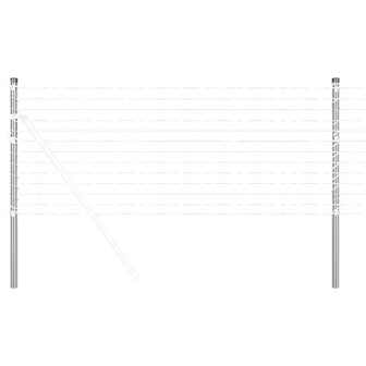 Afrasteringspaal 2 pcs Zilver 110 cm Poedergecoat staal 2