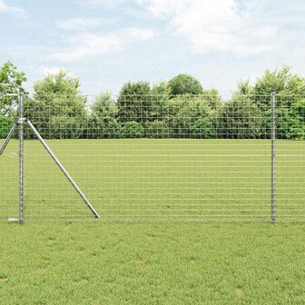 Afrasteringspaal 2 pcs Zilver Poedergecoat staal 1