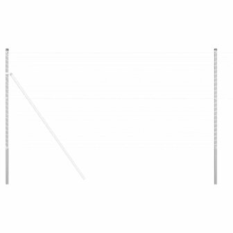 Afrasteringspaal 2 pcs Zilver Poedergecoat staal 2