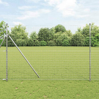 Afrasteringspaal 2 pcs Zilver Poedergecoat staal 1