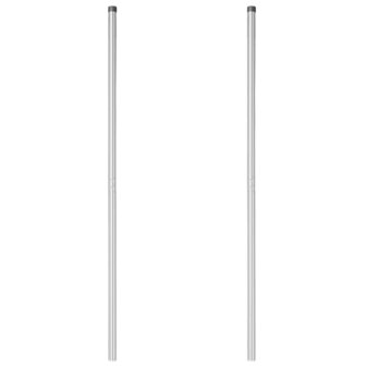 Afrasteringspaal 2 pcs Zilver Poedergecoat staal 4