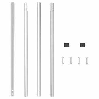 Afrasteringspaal 2 pcs Zilver Poedergecoat staal 5