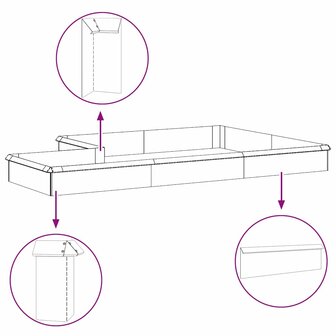 Slakkenhekje 4 pcs Zilver 100 x 3,5 x 25 cm 8