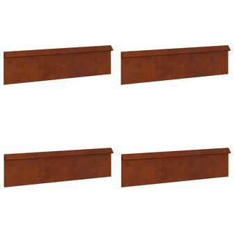 Slakkenhekje 4 pcs Roestig 100 x 3,5 x 25 cm Cortenstaal 2