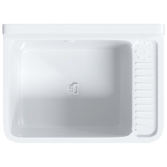 Spoelbak wandgemonteerd 50x35x24 cm hars wit 7